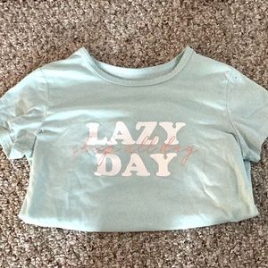 Teal girls size 10-12 lazy day pajama shirt